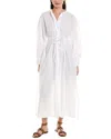 Alpha Studio Tiered Shirtdress In White