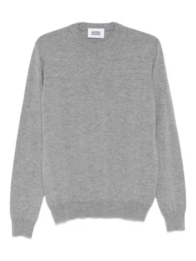 Alpha Studio Mélange Jumper In Blue