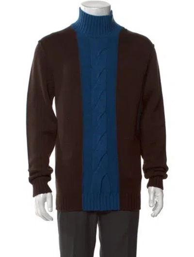 Pre-owned Alpha Studio Merino Wool Colorblock Pattern Pullover W/ Tags In Multi