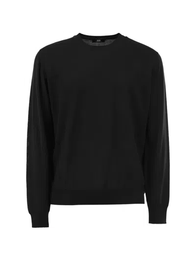 Alpha Studio Merino Wool Sweater In Black