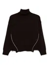 Alpha Studio Merino Wool Turtleneck Sweater In Brown