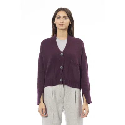 Alpha Studio Merino Wool Women's Cardigan In Red