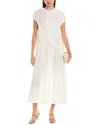 Alpha Studio Midi Dress In White