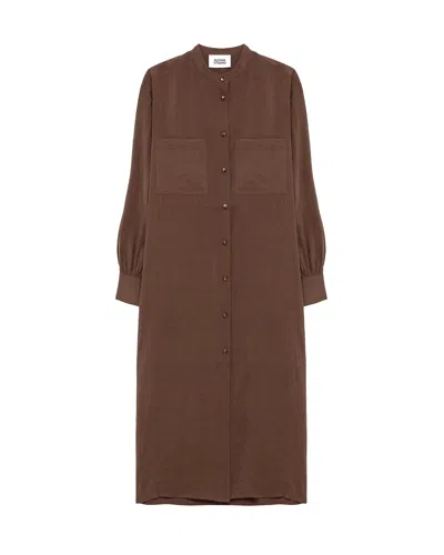 Alpha Studio Mini Chic Layered Shirt For Women - Ss26 Collection In Brown