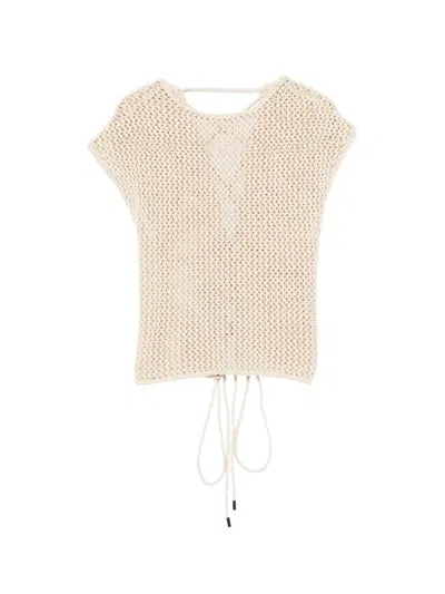 Alpha Studio Open-back Top In Neutral