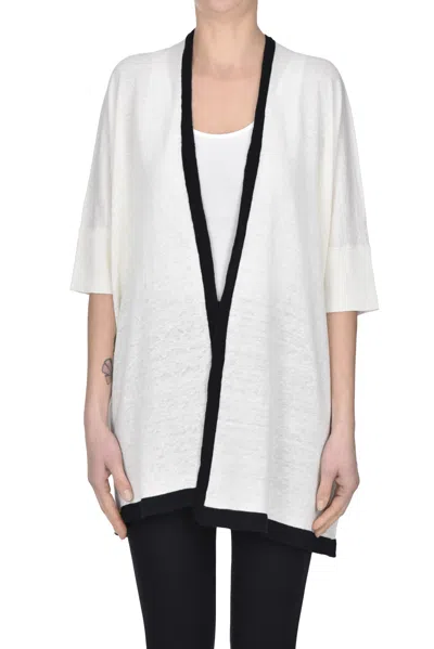 Alpha Studio Open Cardigan In Ivory