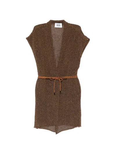 Alpha Studio Oversize Cardigan In Brown