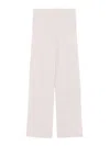 Alpha Studio Wide-leg Trousers In Luxurious Wool-cashmere Blend In White