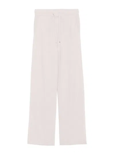 ALPHA STUDIO SOFT WHITE TROUSERS IN WOOL AND CASHMERE