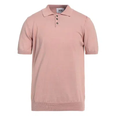 Alpha Studio Man Sweater Rust Size 44 Cotton In Pink