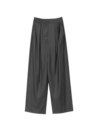Alpha Studio Wide-leg-hose Mit Bundfalten In Gray