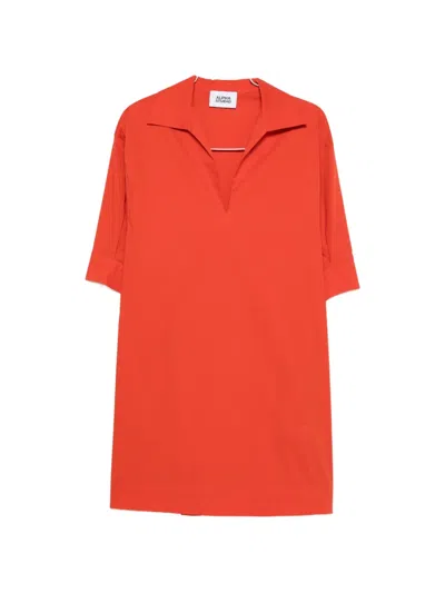 Alpha Studio Polo-collar Mini Dress In Red