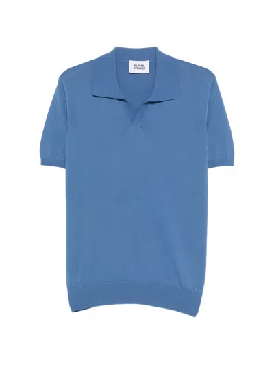 Alpha Studio Polo Shirt Knitwear In Blue