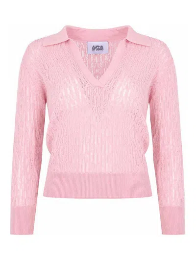 Alpha Studio Polo Shirt In Pink