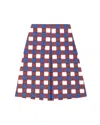 Alpha Studio Poplin Check Skirt In Multi