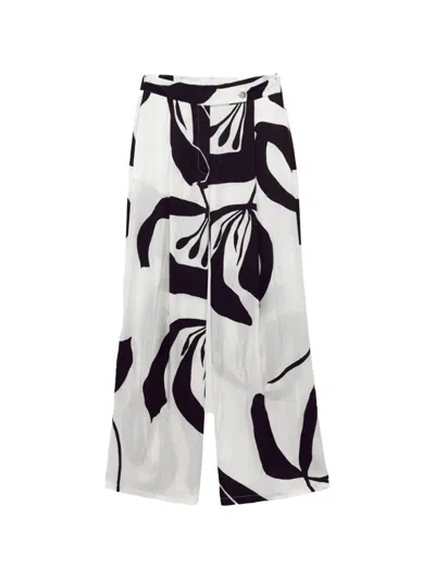 Alpha Studio Print Trousers In White