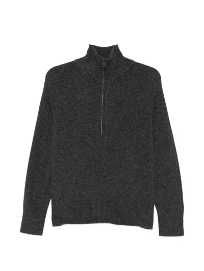 Alpha Studio Quarter-zip Knitted Sweater In Animal Print