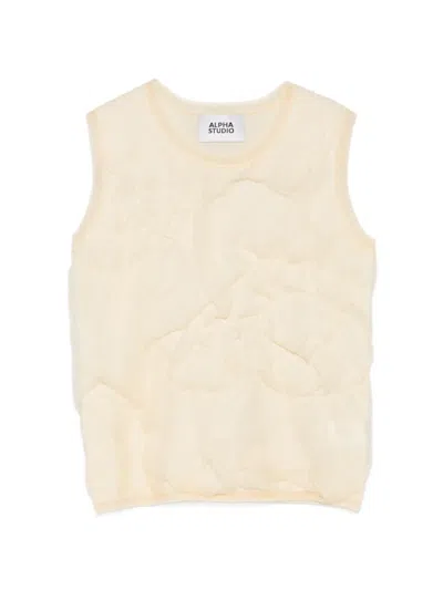 Alpha Studio Quilted Top In Multi