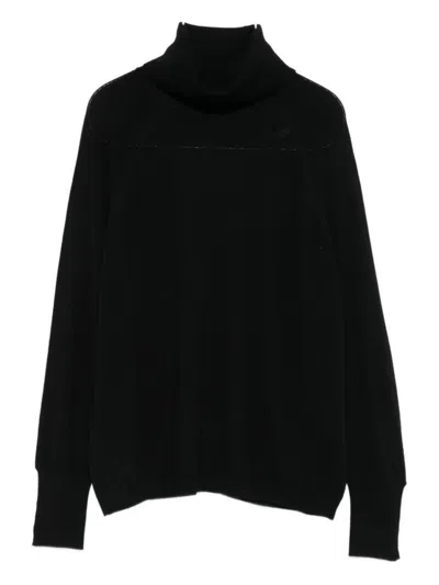 ALPHA STUDIO RELAXED FIT BLACK TURTLENECK SWEATER
