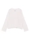 Alpha Studio Ribbed-cuff Sweater In White