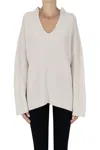Alpha Studio Ribbed Knit Pullover In Beige