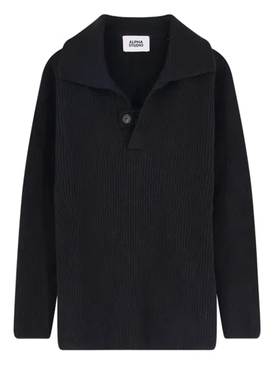 ALPHA STUDIO 罗纹单扣POLO衫