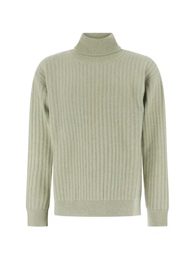Alpha Studio Ribbed-knit Roll-neck Sweater In Green