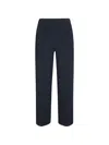 Alpha Studio Ribbed-knit Trousers In Blue