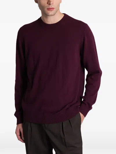 Alpha Studio Ribbed-trim Sweater In Purple