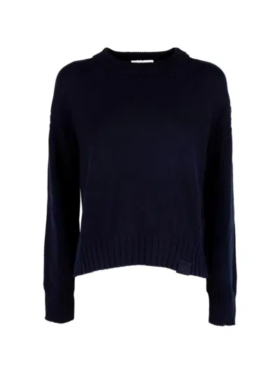 Alpha Studio Ribbed-trim Sweatshirt In Blue