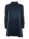 Alpha Studio Roll-neck Sweater In Blue