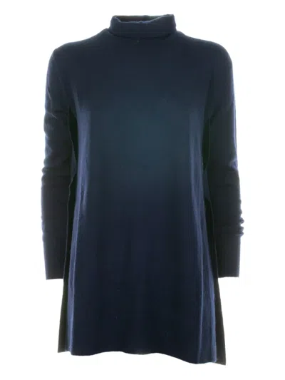 Alpha Studio Roll-neck Sweater In Blue