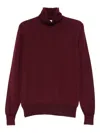 Alpha Studio Roll-neck Sweater In Red