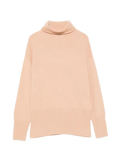 Alpha Studio Roll-neck Ribbed-trim Sweater In Nude