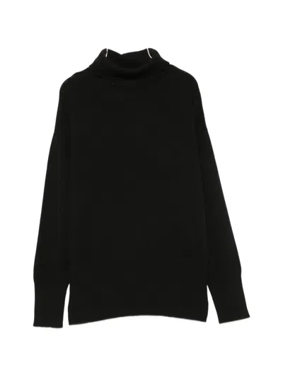 Alpha Studio Roll-neck Ribbed-trim Sweater In Black