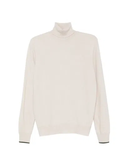 Alpha Studio Roll-neck Ribbed-trim Sweater In White