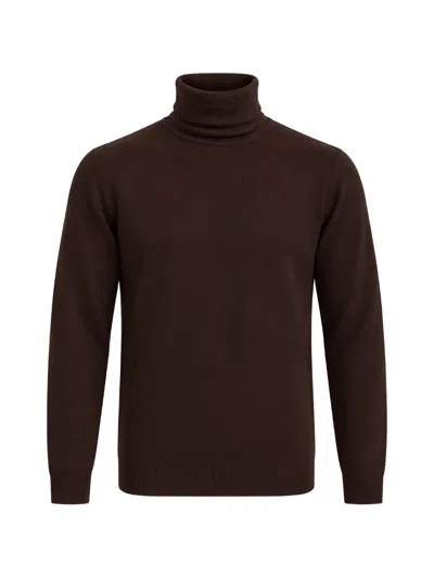 Alpha Studio Roll-neck Sweater In 브라운