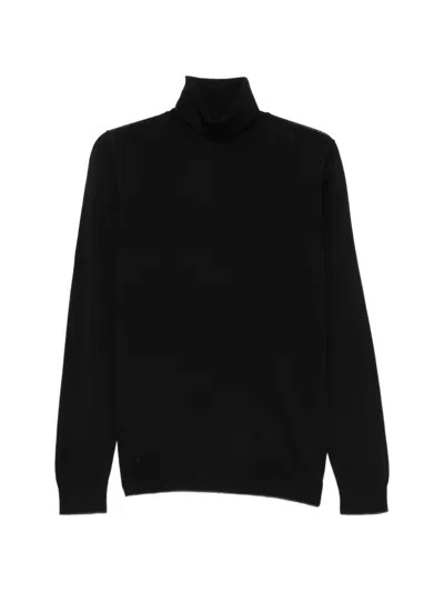Alpha Studio Roll-neck Wool Sweater In 블랙