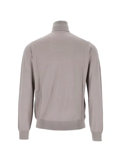 Alpha Studio Roll-neck Wool Sweater In Grey