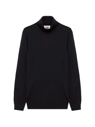 Alpha Studio Roll-neck Wool Sweater In Multi