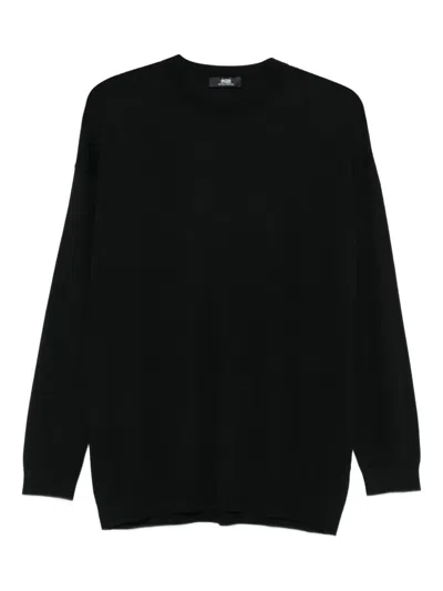 Alpha Studio Round-neck Jumper In Black