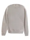 Alpha Studio Round-neck Ribbed Sweater In Gray