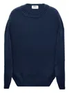Alpha Studio Round-neck Sweater In Blue