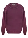 Alpha Studio Round-neck Wool Sweater In Purple