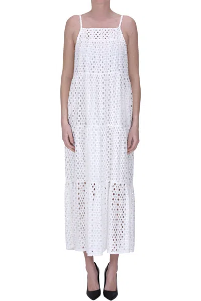 Alpha Studio Sangallo Lace Long Dress In Ivory