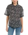 Alpha Studio Semi-sheer Top In Black