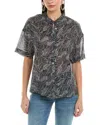 Alpha Studio Semi-sheer Top In Black