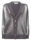 Alpha Studio Sequin Buttoned Cardigan In Gray