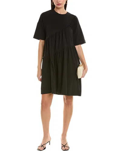 Alpha Studio Shirred T-shirt Dress In Black