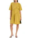 Alpha Studio Shirred T-shirt Dress In Green